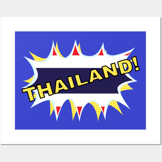 Thailand flag starburst Wall Art by mailboxdisco